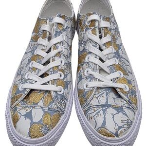 CONVERSE x Patbo leather floral metallic gold Chuck Taylors SIZE 8 womens